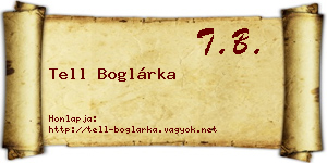 Tell Boglárka névjegykártya